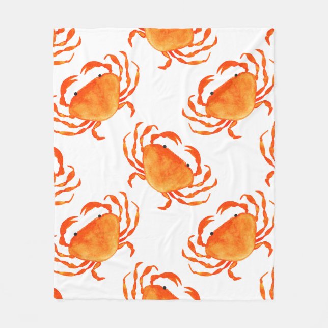 Orange crabs seamless pattern fleece blanket (Front)