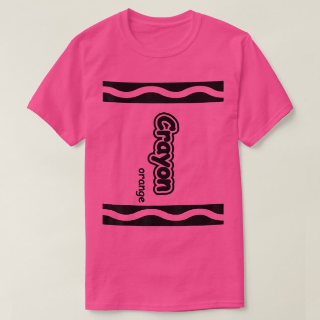 Orange Crayon Easy Halloween Costume Cute  T-Shirt (Design Front)