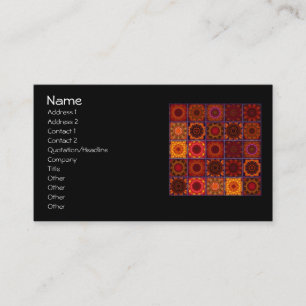Orange Crazy Patchwork Quilt Business Card