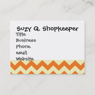 Orange Cream Citrus Chevron ZigZag Stripes Gifts Business Card