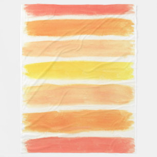 Orange Cream Sickle Stripes Fleece Blanket