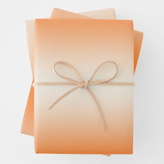Orange & Cream Trendy & Elegant Gradient Wrapping Paper Sheet