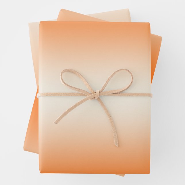 Orange & Cream Trendy & Elegant Gradient  Wrapping Paper Sheet (Orange & Cream Trendy & Elegant Gradient Wrapping Paper Sheets)