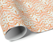 Orange Creamsicle Batik Wrapping Paper