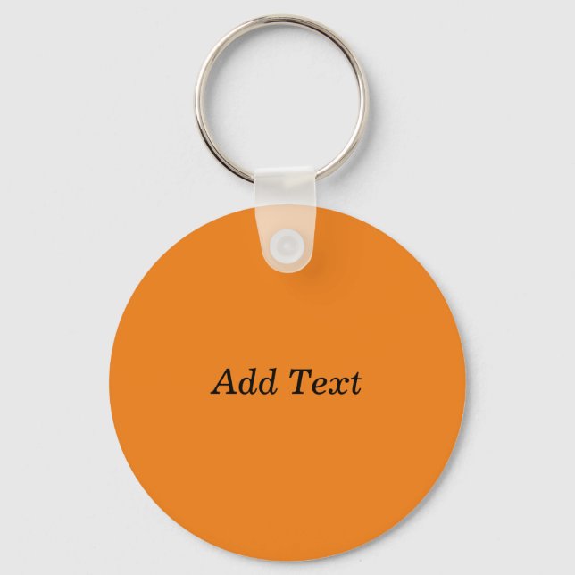 Orange Create Your Own Add Text Custom  Key Ring (Front)