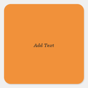 Orange Create Your Own Add Text Custom Square Sticker