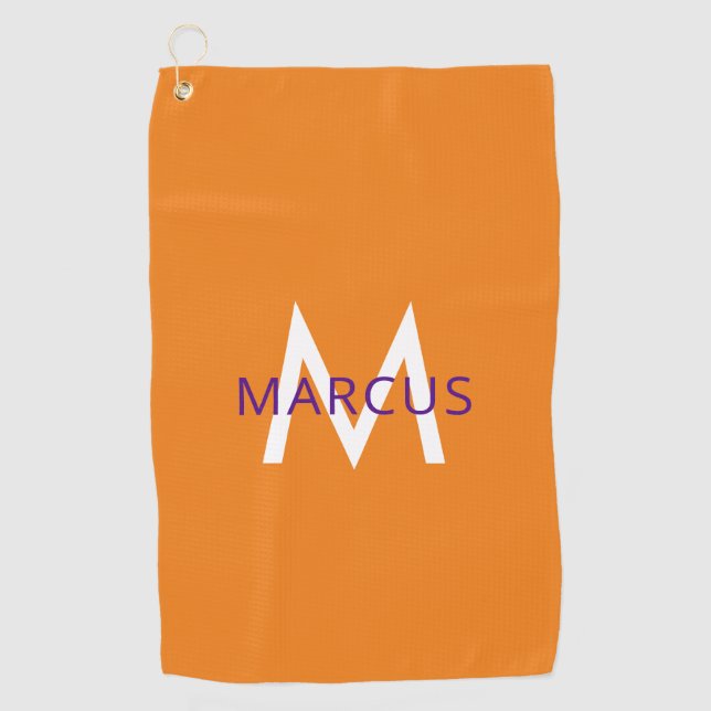 Orange Create Your Own Personalised Golf Towel (Front)