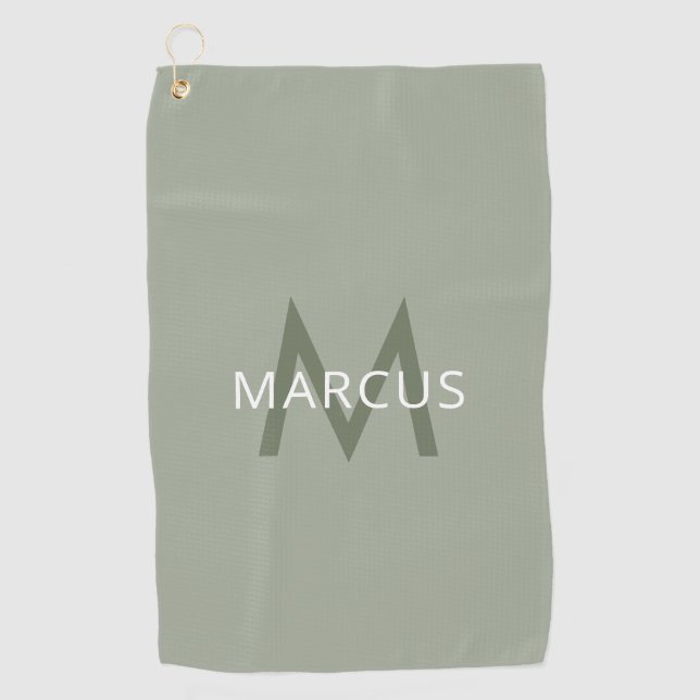 Orange Create Your Own Personalised Light Green Golf Towel (Front)