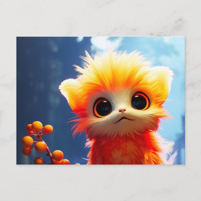 Orange Creature Holiday Postcard (Front)