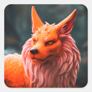 Orange Creature Square Sticker
