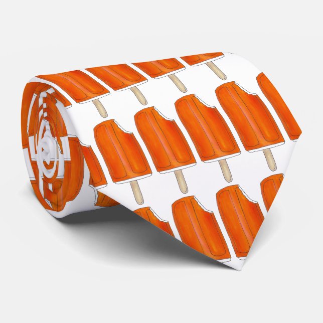 Orange Creme Creamsicle Ice Cream Popsicle Tie (Rolled)