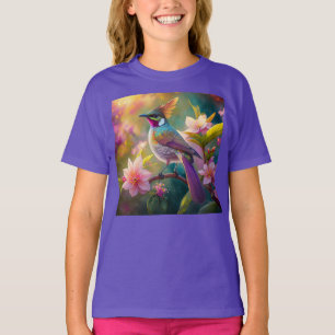 Orange Crested Rainbow Jay Fantasy Bird T-Shirt