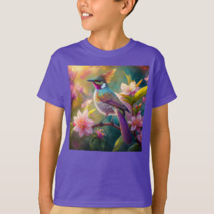 Orange Crested Rainbow Jay Fantasy Bird T-Shirt