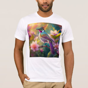 Orange Crested Rainbow Jay Fantasy Bird T-Shirt