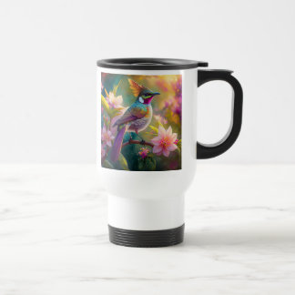 Orange Crested Rainbow Jay Fantasy Bird Travel Mug