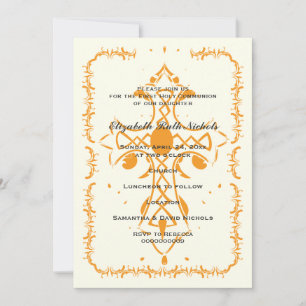 Orange Cross First Communion Confirmation Invitation