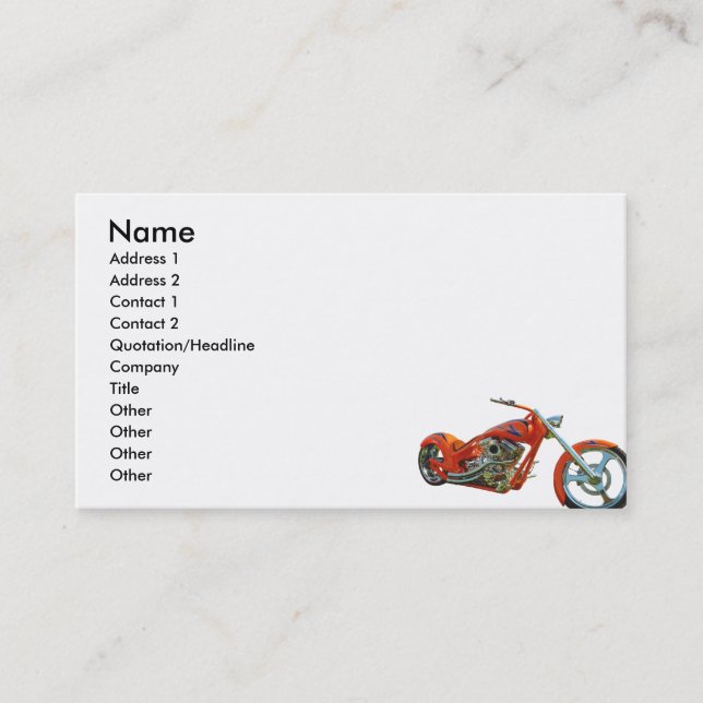 Orange cruished, business card (Front)