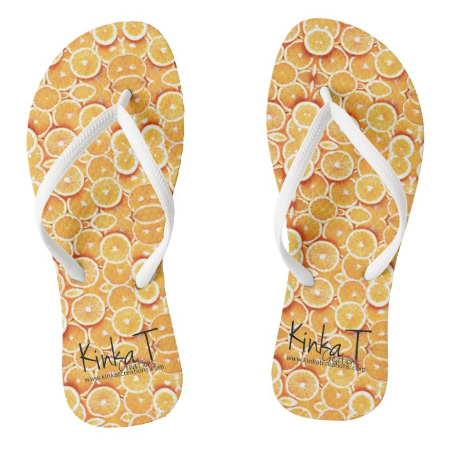 Orange Crush Flip Flops (Footbed)