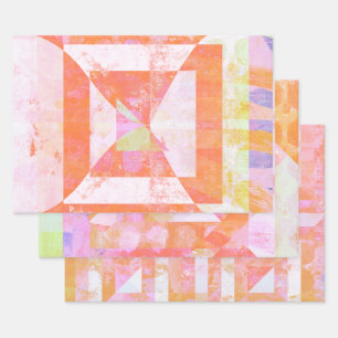 Orange Crush Mixed Media Set of Wrapping Paper