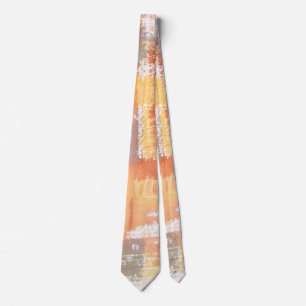 Orange Crush Watercolor Abstract Tie