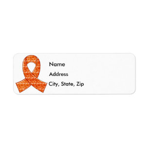 Orange Crystal Ribbon Kidney Cancer MS Leukaemia