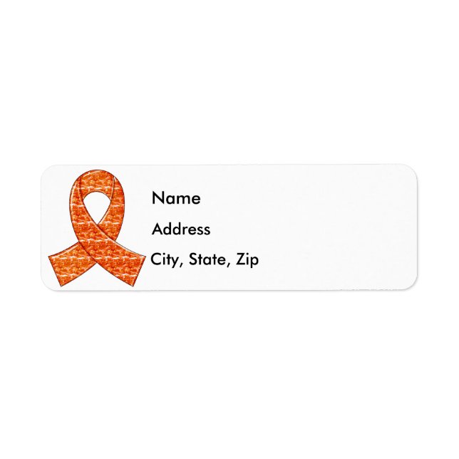 Orange Crystal Ribbon Kidney Cancer MS Leukaemia (Front)