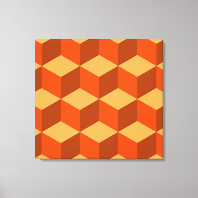Orange Cubes Canvas Print (Front)