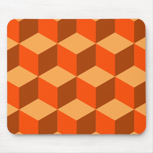 Orange Cubes Mouse Mat (Front)