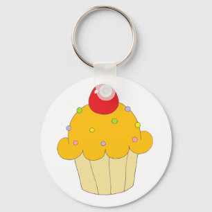 Orange Cupcake Key Ring