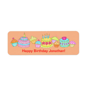 Orange Cupcakes / Cake Happy Birthday Personalised