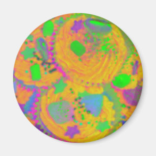 Orange Cupcakes fridge magnet round
