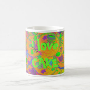Orange Cupcakes 'i love cake' mug