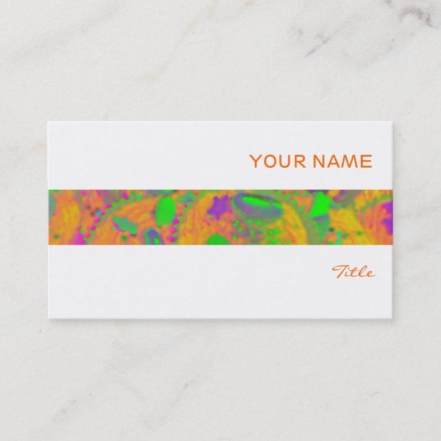 Orange Cupcakes stripe business card white (Front)