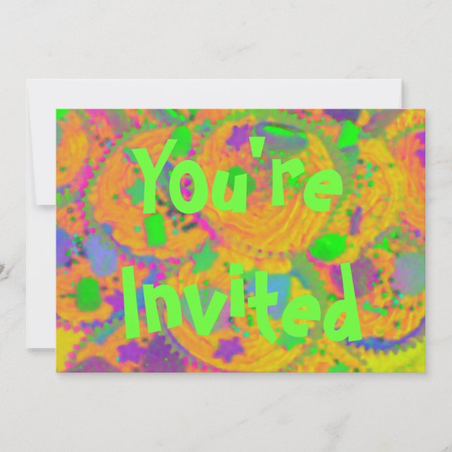 Orange Cupcakes 'You're Invited'  invitation (Front)