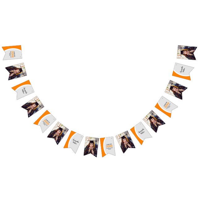 Orange Curved Frame Photo Graduation Bunting (All)
