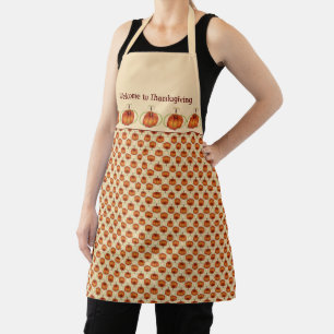 Orange Curvy Pumpkin Autumn Pattern Thanksgiving Apron
