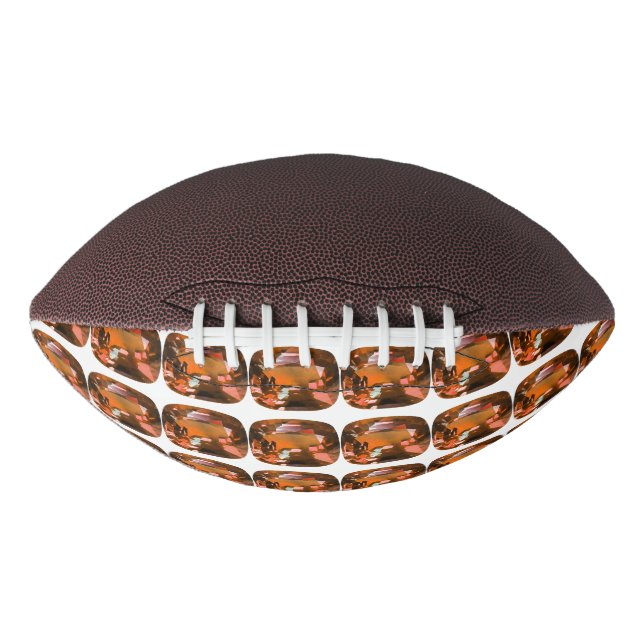Orange Cushion-cut Pattern American Football (Front)