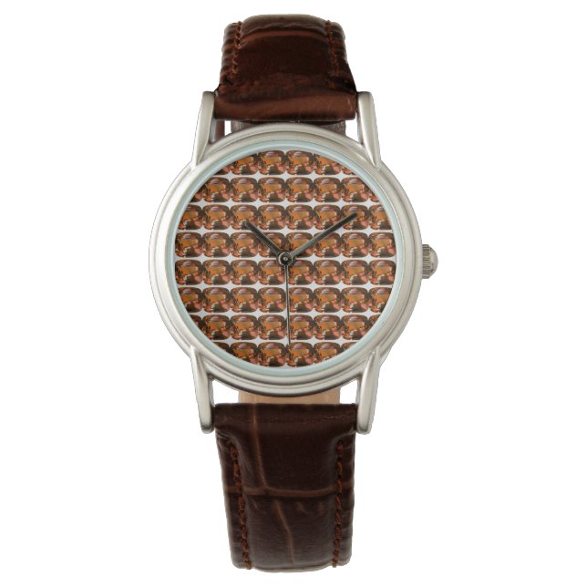 Orange Cushion-cut Pattern Watch (Front)