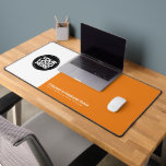 Orange | Custom Business Logo Name, Slogan Desk Mat<br><div class="desc">Create your own company workspace branded decoration with our ergonomic cool boho orange Business Company Logo Desk Mat. This stylish, modern and professional desk mat allows you to personalise your boss, coworker or employee office in a unique way. Add corporate logo, name, profession, website, slogan, social media or any personalised...</div>