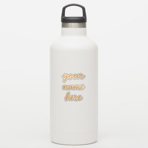 Orange Custom Name Simple Minimal Script Stickers