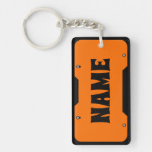 Orange Customisable Name License Plate