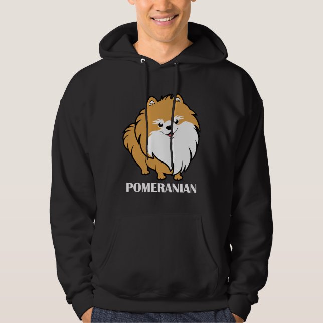 Orange Cute Pomeranian Hoodie (Front)