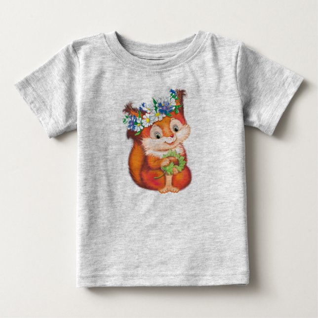 orange cute squirrel baby T-Shirt (Front)