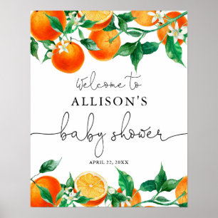Orange cutie citrus baby shower welcome sign