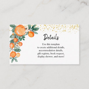 Orange Cutie Citrus Details Enclosure Cards