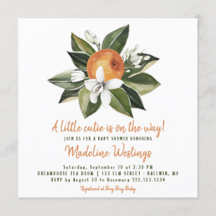 Orange Cutie Gender Neutral Baby Shower Invitation