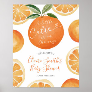 Orange Cutie is on the way Baby Shower Poster