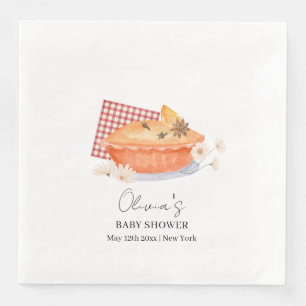 Orange Cutie Pie Flower Fall Baby Shower  Napkin