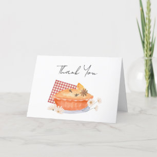 Orange Cutie Pie Flower Fall Baby Shower  Thank You Card