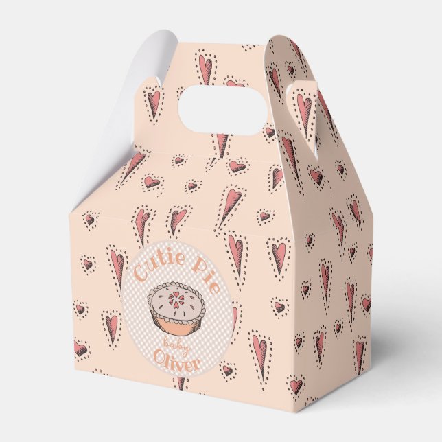 Orange Cutie Pie Gender Neutral Baby Favour Box (Front Side)